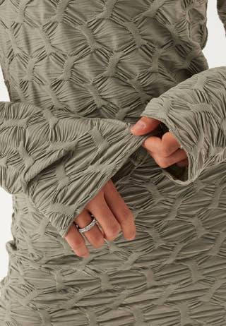 Structure Long Sleeve Short Dress