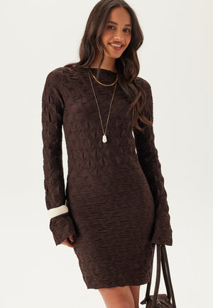 Structure Long Sleeve Short Dress