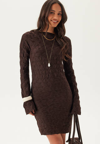Structure Long Sleeve Short Dress