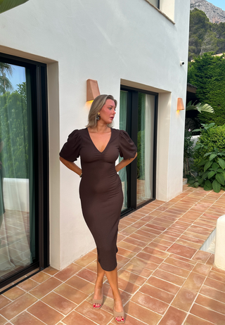 Structure Puff Sleeve Dress