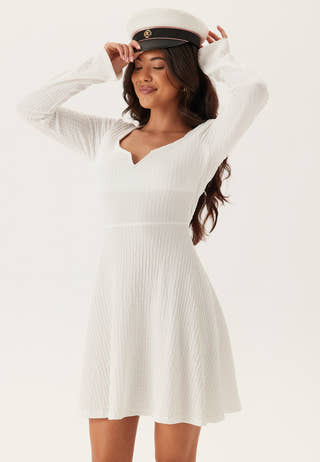 Structured V-neck Skater Dress