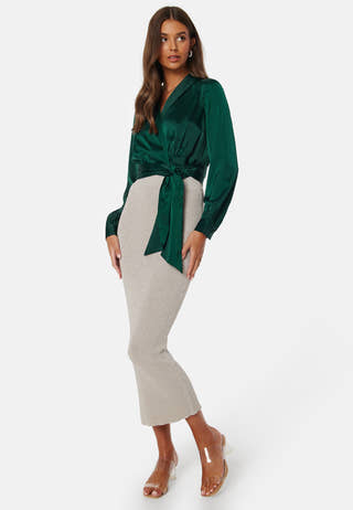 Terilee Satin Wrap Blouse