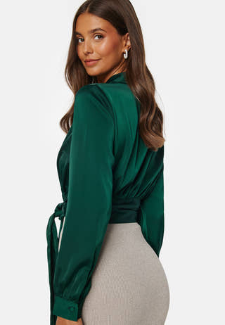 Terilee Satin Wrap Blouse