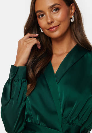 Terilee Satin Wrap Blouse