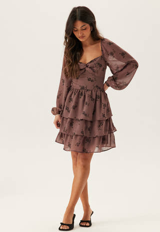 Twist Detail Flounce Dress