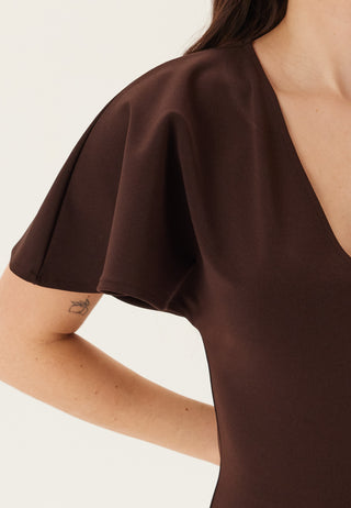 V-Neck Butterfly Sleeve Dress