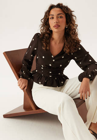 V-neck Button Blouse