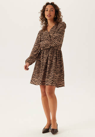 V-neck Button Short Dress