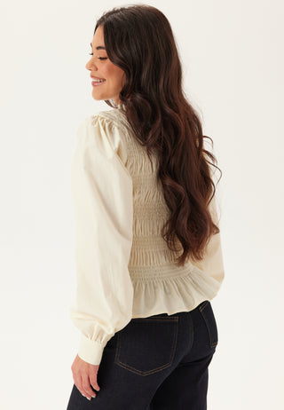 V-neck Cotton Smock Blouse