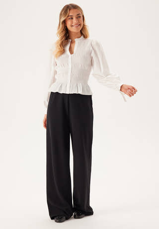 V-neck Cotton Smock Blouse