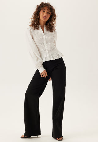 V-neck Cotton Smock Blouse