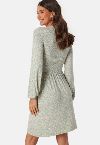 V-neck Short Button Dress