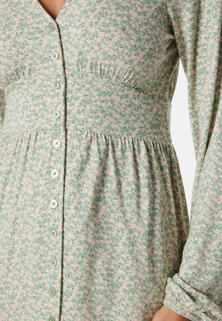 V-neck Short Button Dress