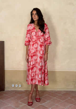 CC V-neck Viscose Strap L/S Dress