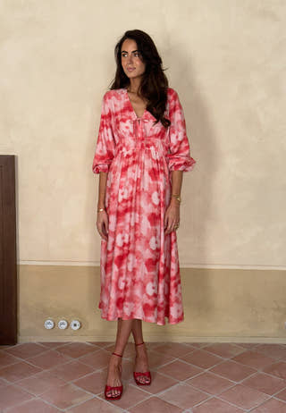 CC V-neck Viscose Strap L/S Dress