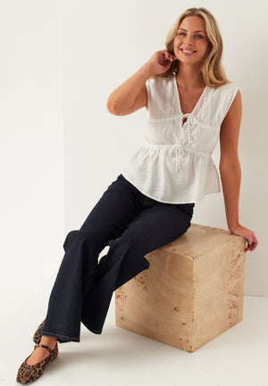 Viscose Tie Detail Blouse