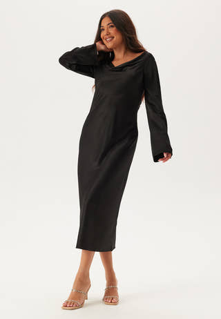 Waterfall Midi Satin Dress