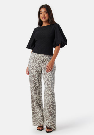 Wide Leg Shimmer Trousers