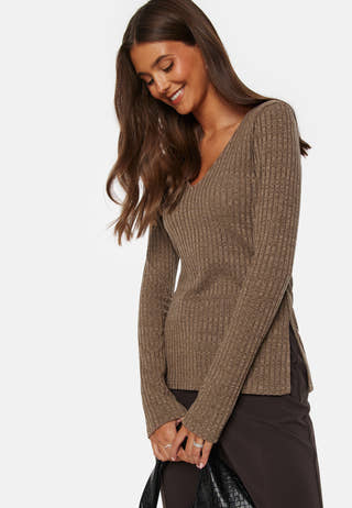 Winter deep V-neck top