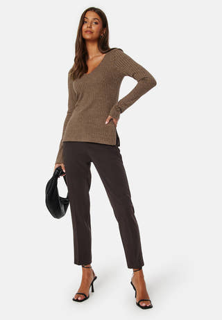 Winter deep V-neck top