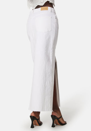 Denim Slit Midi Skirt