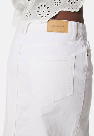 Denim Slit Midi Skirt