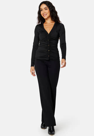 Zaria ruched button top
