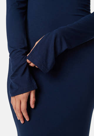 Square Neck L/S Maxi Dress