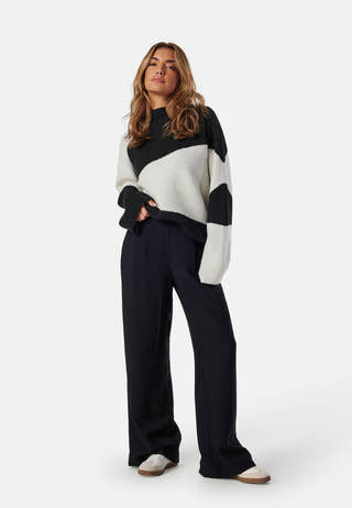 Funnel Neck Knitted Sweater