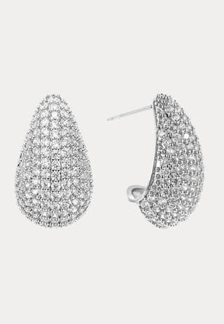 Corinne Crystal Earring Silver