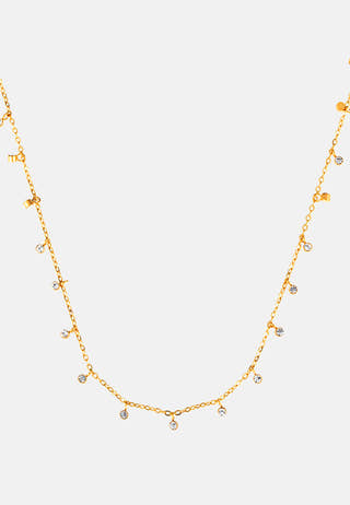Necklace With Multi Crystal Charms