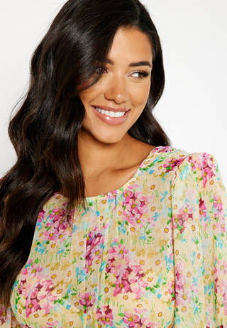 Chiffon Open Back Dress