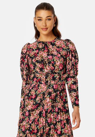 Plisse Midi Dress