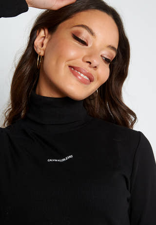 Micro Branding Roll Neck Dress