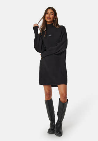 Woven Label Loose Sweater Dress