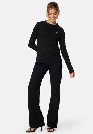 Woven Label Rib Long Sleeve