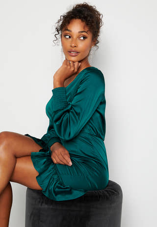 Alcine Wrap Flounce Dress