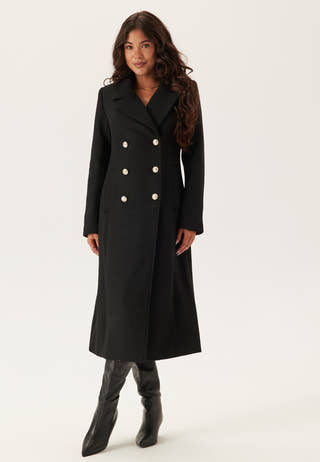 Shaped Wool Blend Coat