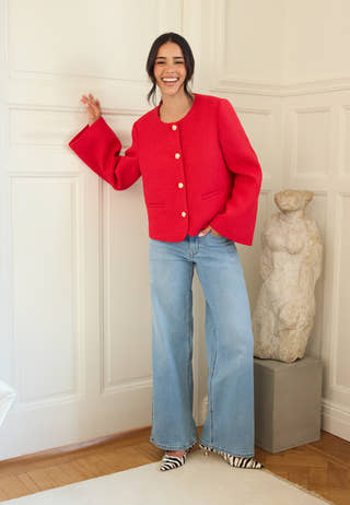 Wide Sleeve Bouclé Jacket