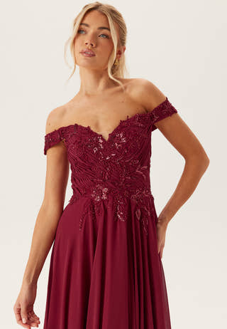 Chiffon Off Shoulder Evening Dress
