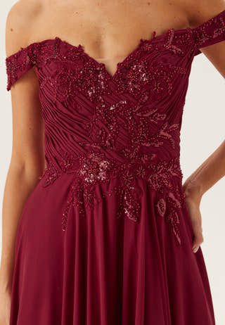 Chiffon Off Shoulder Evening Dress