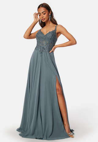 Chiffon Rhinestone Evening Dress