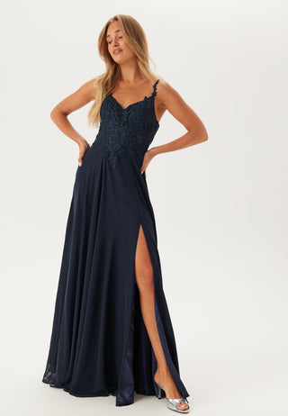 Chiffon Rhinestone Evening Dress