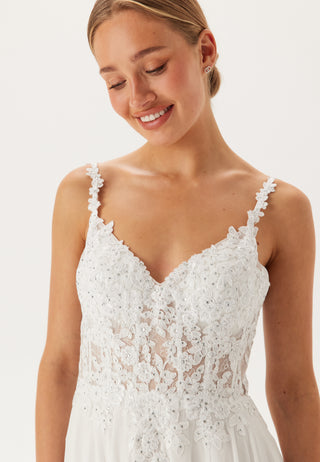 Chiffon Rhinestone Wedding Dress