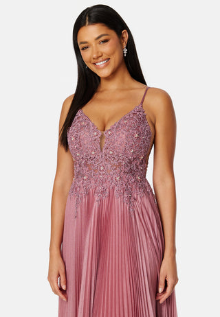 Maxi Glitter Plisse Dress