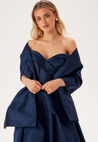 Mikado Evening Dress With Carmen Sleeves