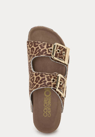 Leopard Two Buckle Sandal