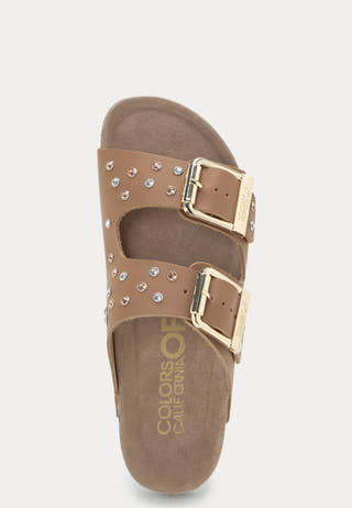 Two Buckle Sandal Nubuck Stras