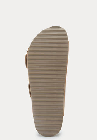 Two Buckle Sandal Nubuck Stras