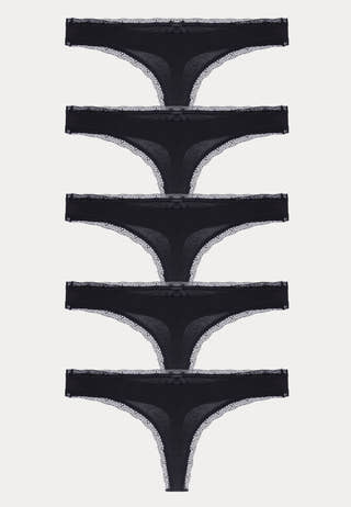 Essential Cotton Thong 5-pack